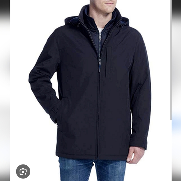 Weatherproof Men's ultra tech Fleece Bib Jacket Black/ Blue Nwt - Picture 2 of 4